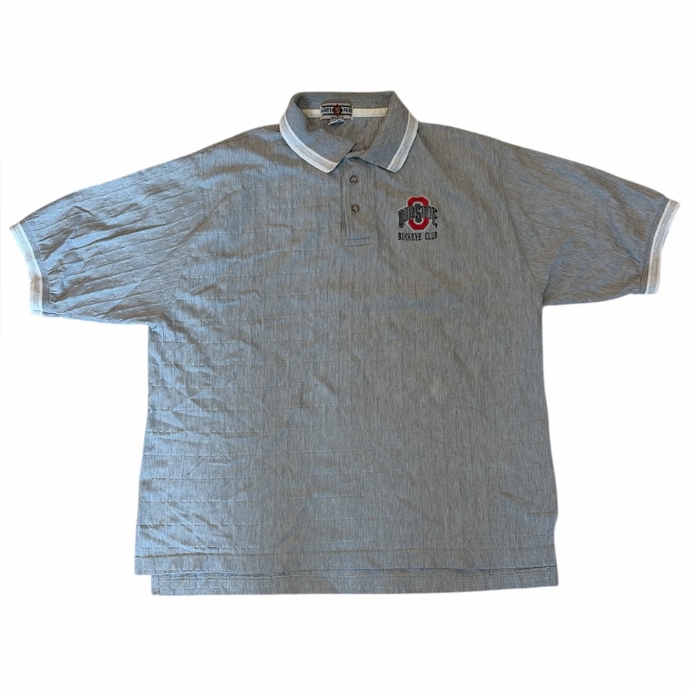 Vintage 90s Ohio State Club Polo Shirt Men’s XL Gray Made In USA 100% Cotton